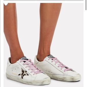 Golden goose leather croc embossed sneakers